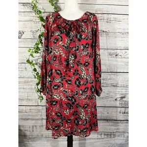 Masai Copenhagen Dress Small Medium Red Blue Floral Lagenlook Wedding Church